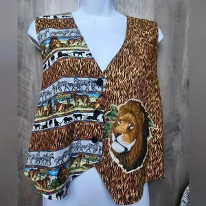 Vintage Retro Handmade Lion Safari Animal Vest